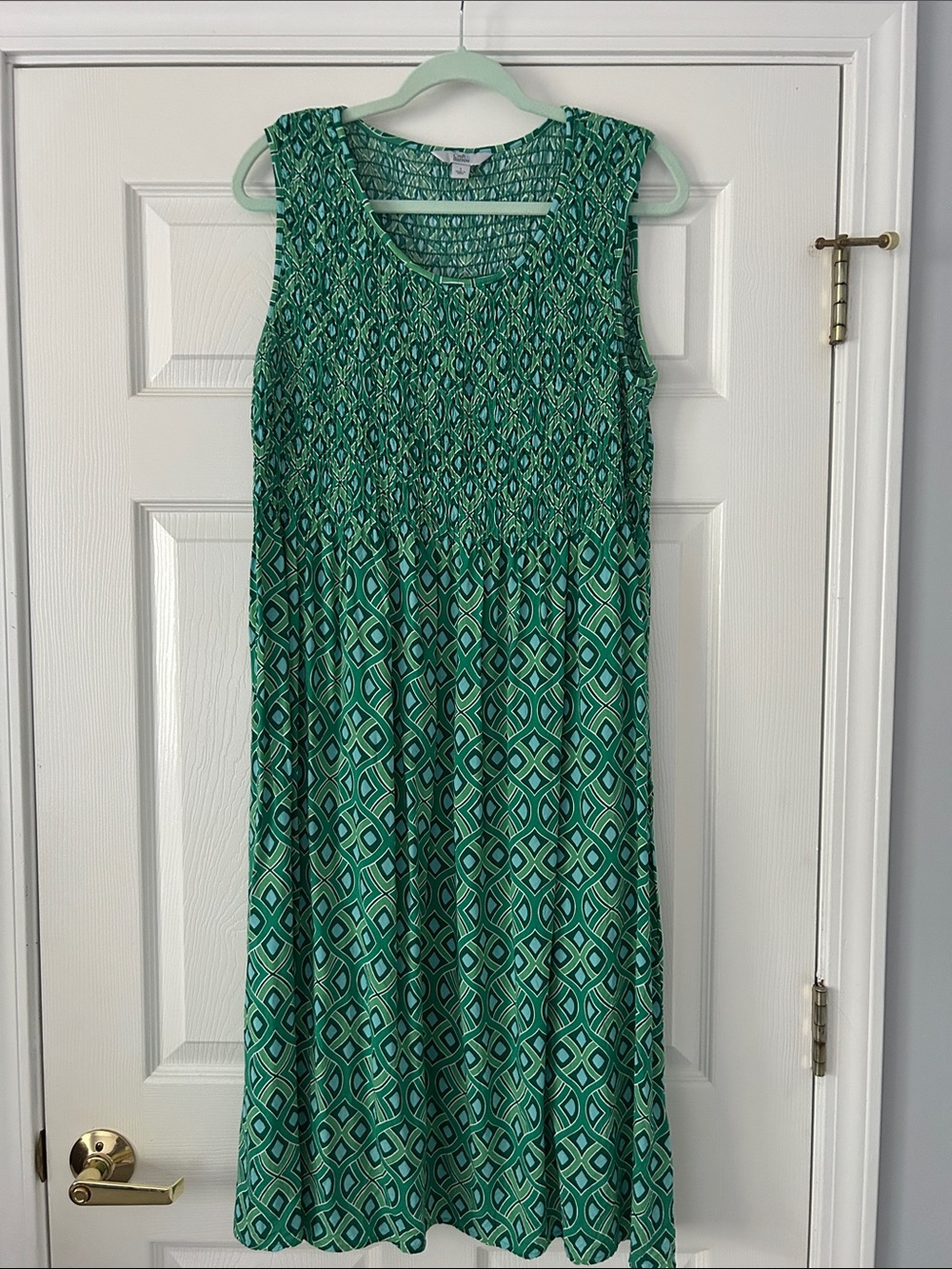 croft & barrow Green Geo-Print Sleeveless Maxi Dress